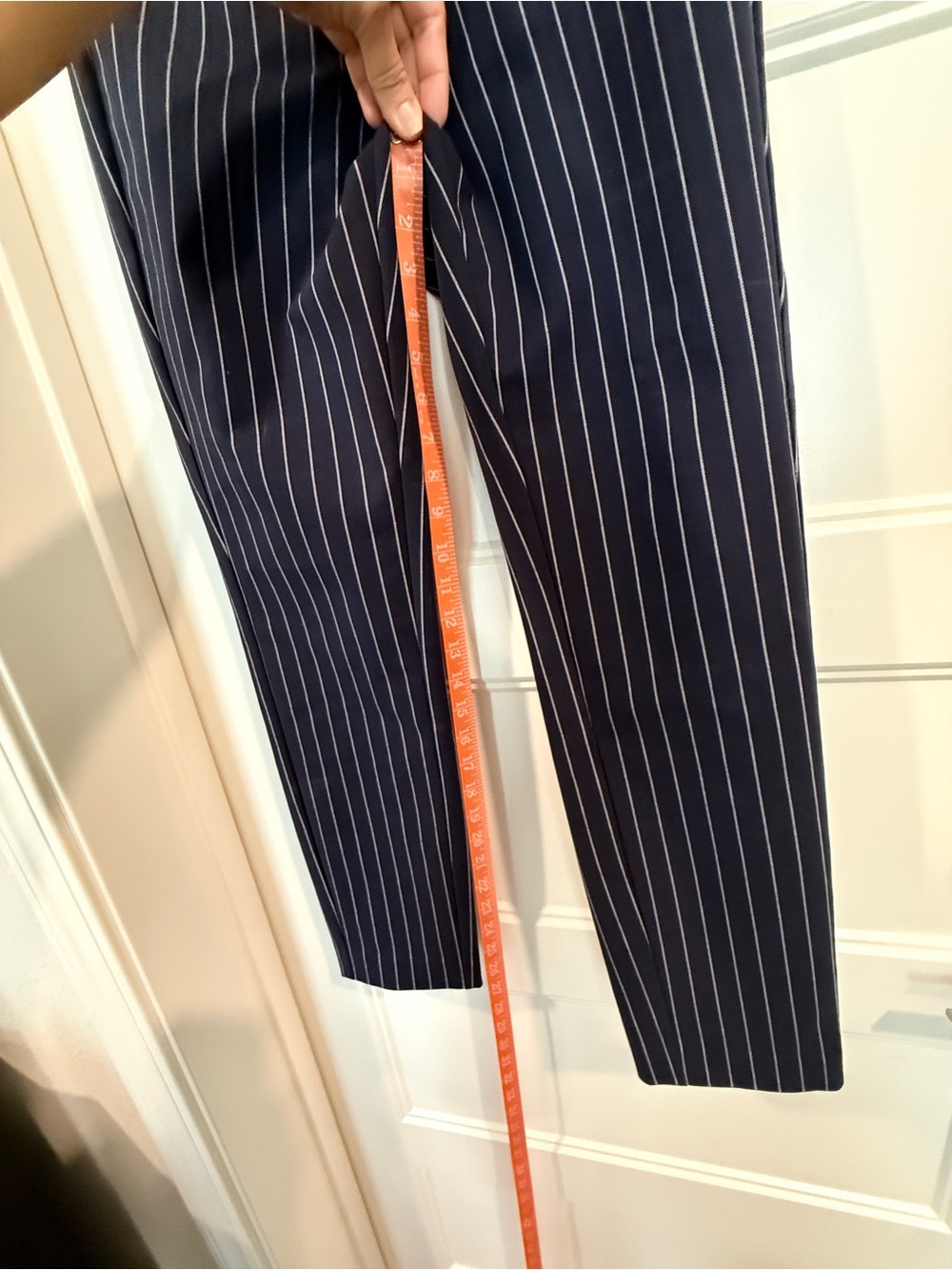 rag & bone Navy Pinstripe Tapered Dress Pants - Picture 6 of 13